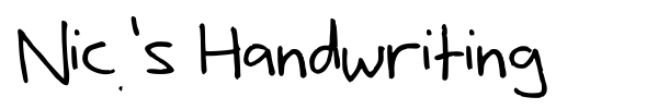 Nic's Handwriting font preview